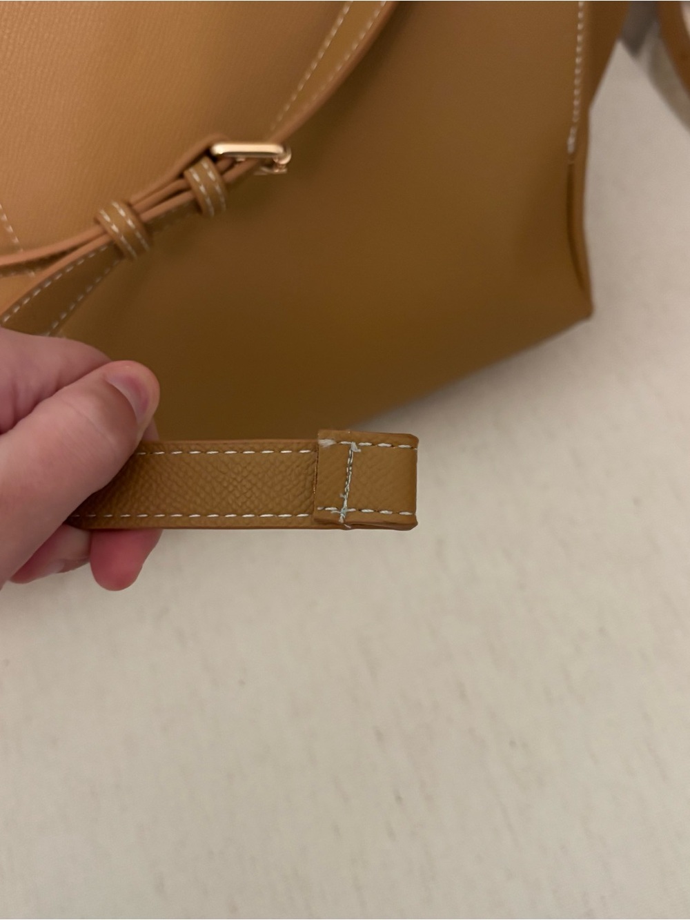 Anthropologie Tan Leather Tote Bag - Picture 6 of 7